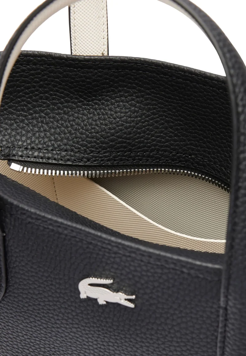 Lacoste Sac Cabas Anna Petit Piqué Noir Farine