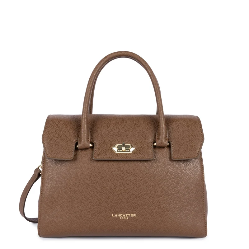Lancaster Sac à main A rabat avec fermoir M Milano Cosmos Châtaigne