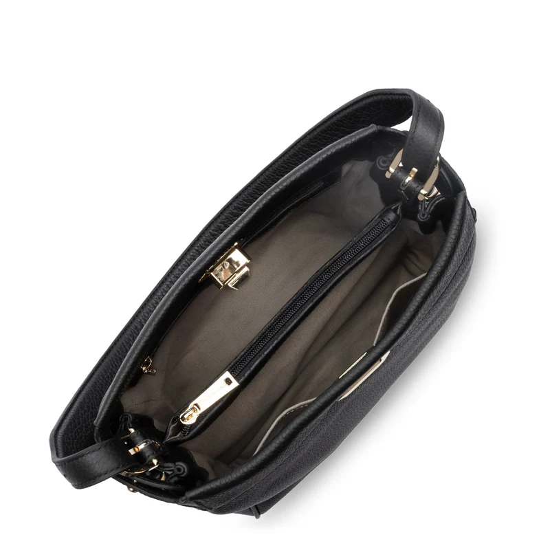 Lancaster Sac hobo Avec fermoir M Lady ROMY Noir