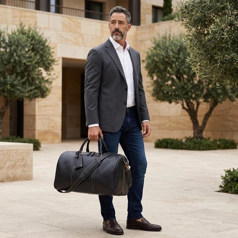 Sac de Voyage Homme en Cuir Vintage