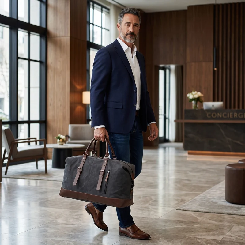 Sac de Voyage Vintage en Toile