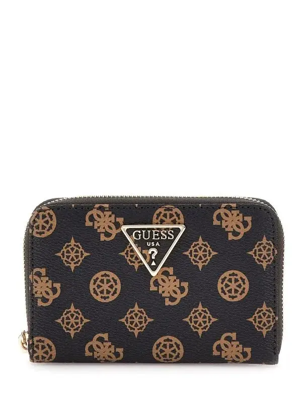 Guess Portefeuille Laurel Large Zip Mocha Logo