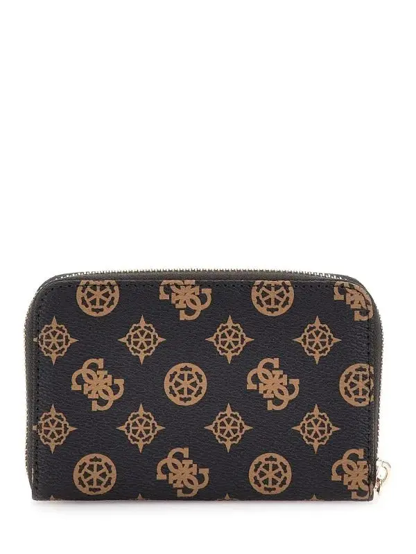 Guess Portefeuille Laurel Large Zip Mocha Logo