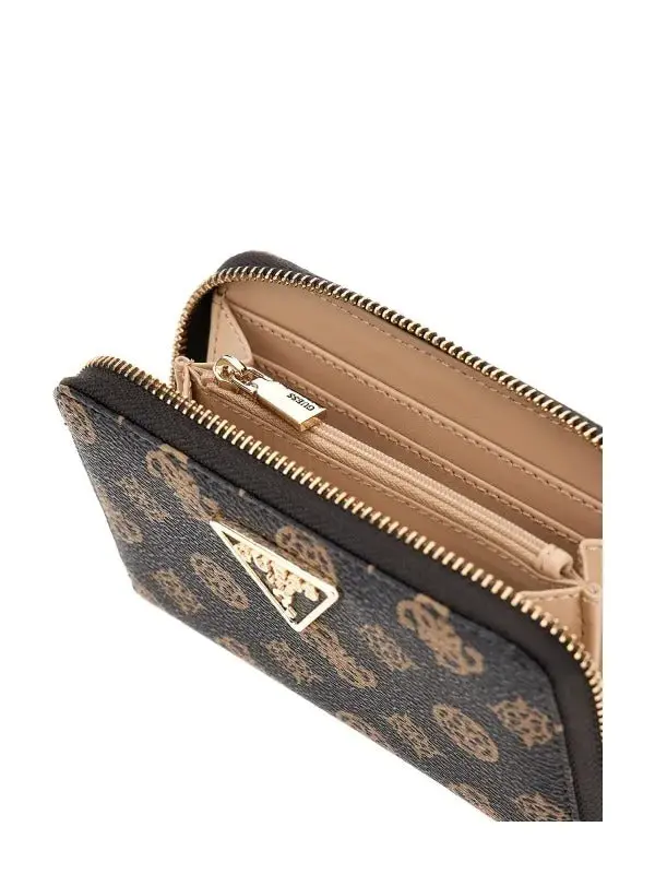 Guess Portefeuille Laurel Large Zip Mocha Logo