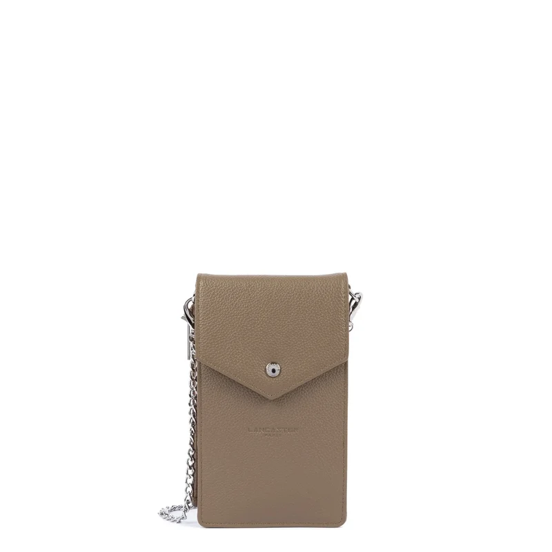 Lancaster Pochette smartphone A rabat avec pression Foulonné PM Sable Foncé