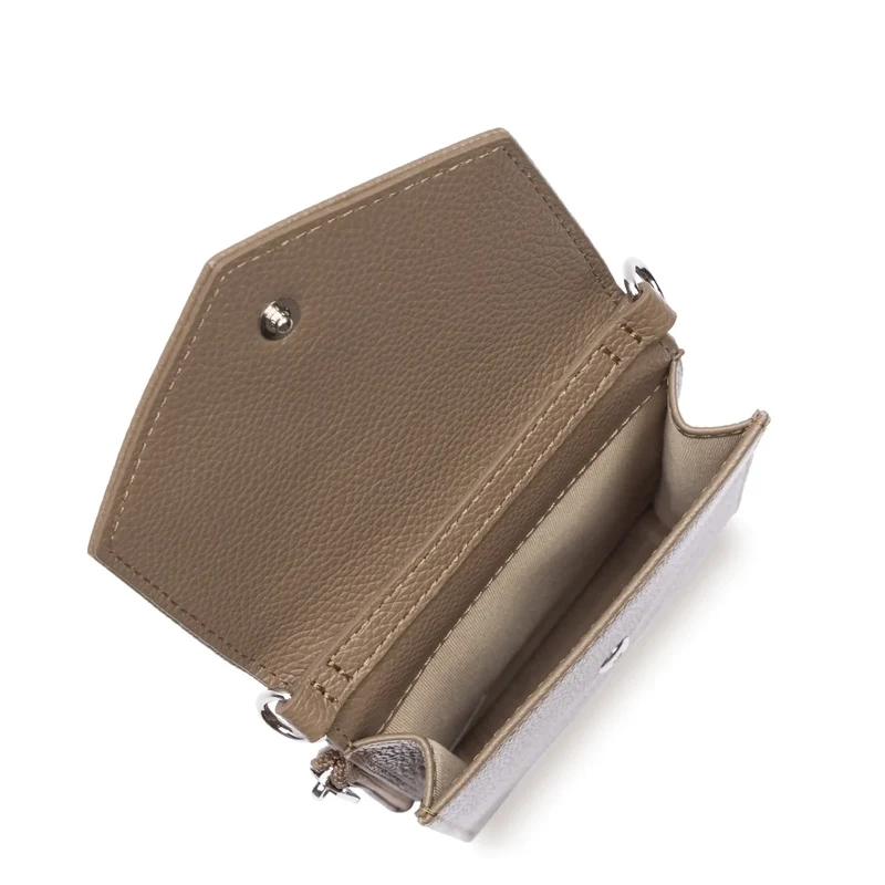 Lancaster Pochette smartphone A rabat avec pression Foulonné PM Sable Foncé