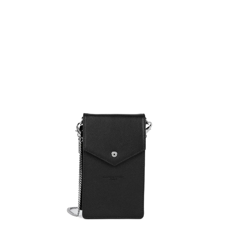 Lancaster Pochette smartphone A rabat avec pression Foulonné PM Noir