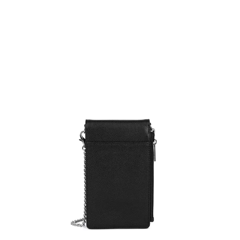 Lancaster Pochette smartphone A rabat avec pression Foulonné PM Noir