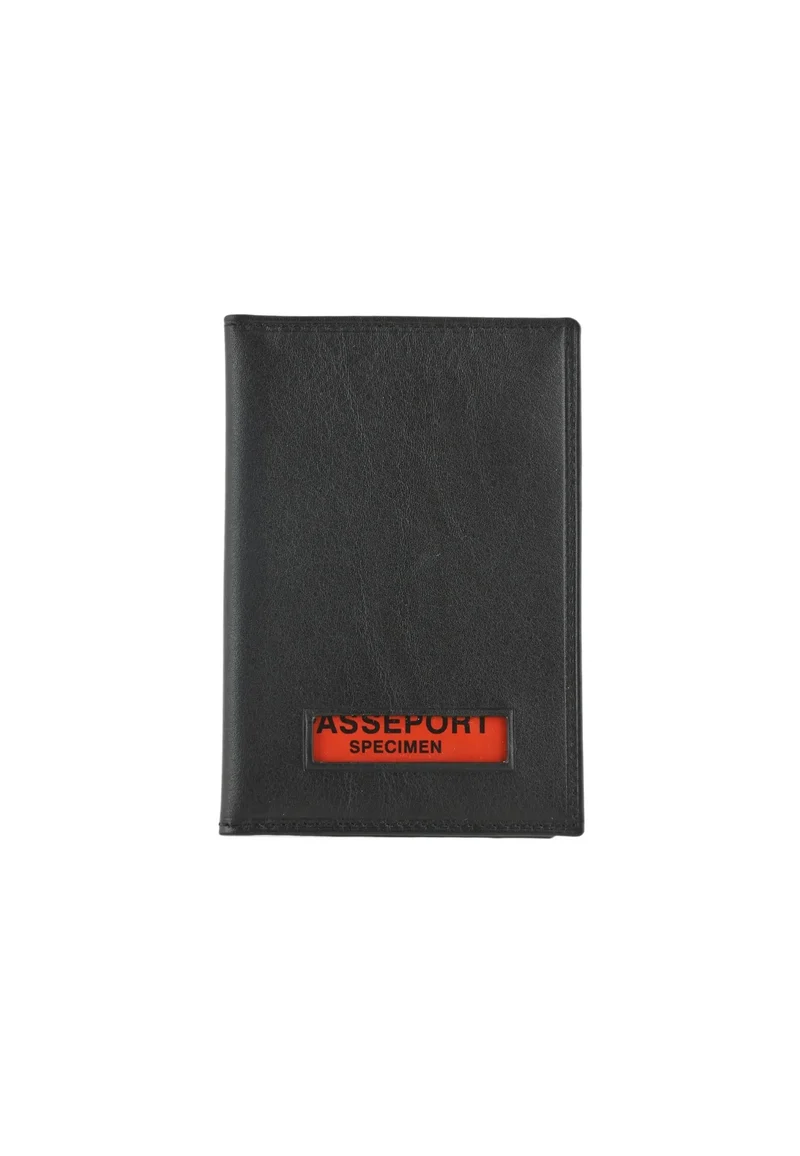 Francinel Porte passeport cuir Noir