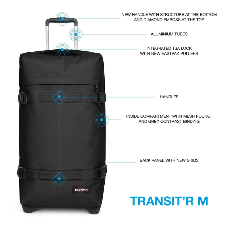 Eastpak Sac de voyage 2 roulettes Transit'R M Noir