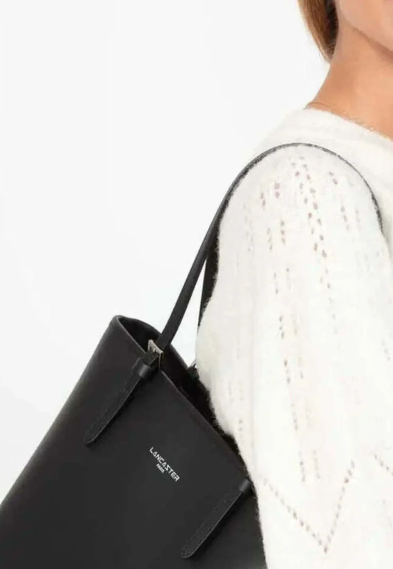 Lancaster Sac cabas épaule Zippée M Smooth Noir