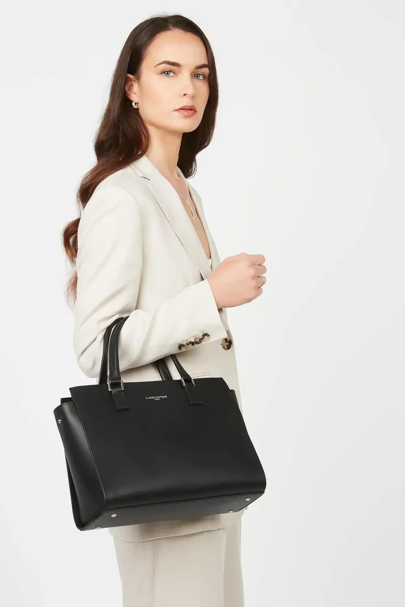 Lancaster Sac cabas main Zippée L Smooth Noir