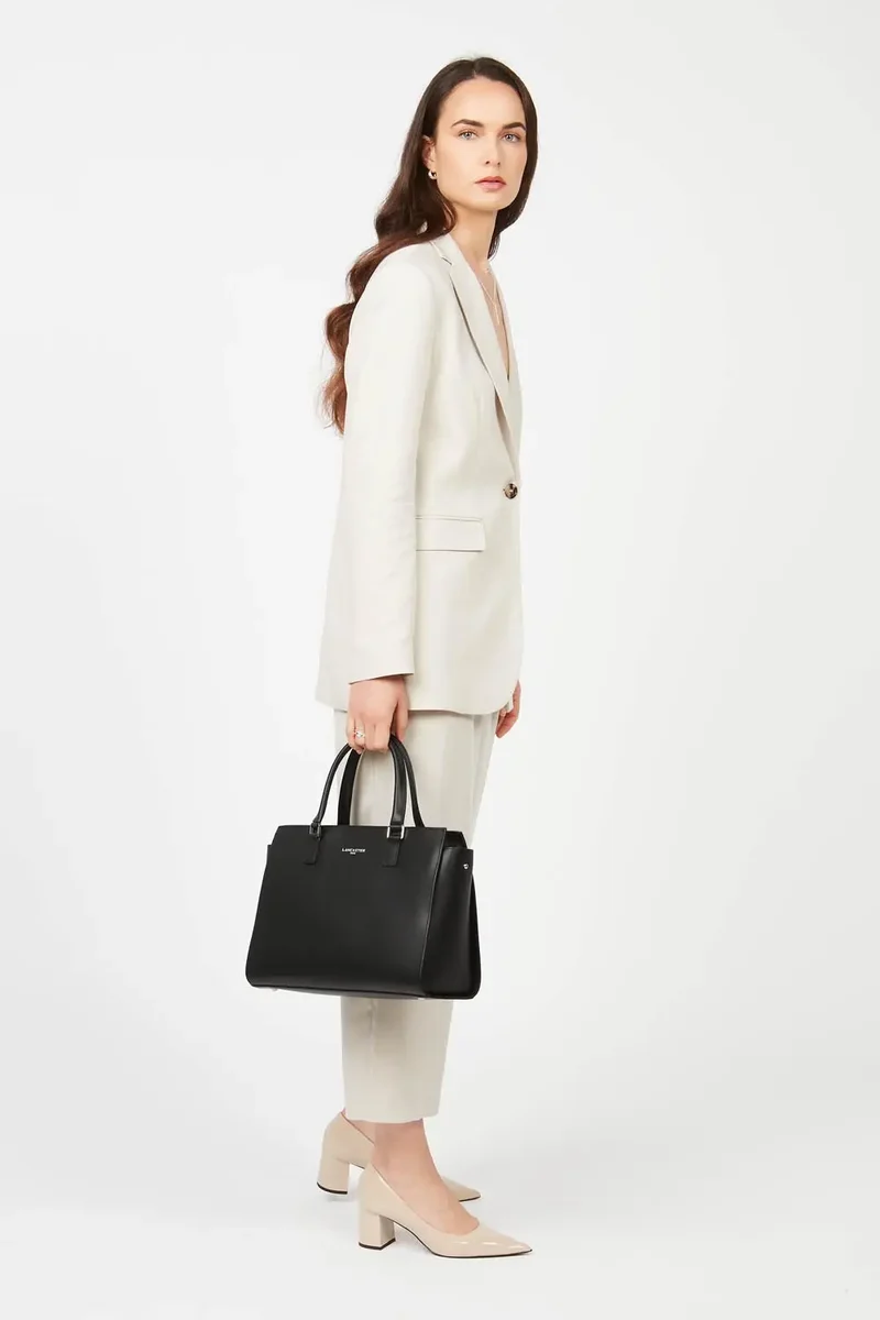 Lancaster Sac cabas main Zippée L Smooth Noir