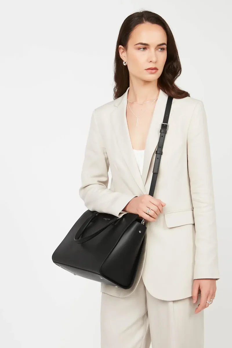 Lancaster Sac cabas main Zippée L Smooth Noir
