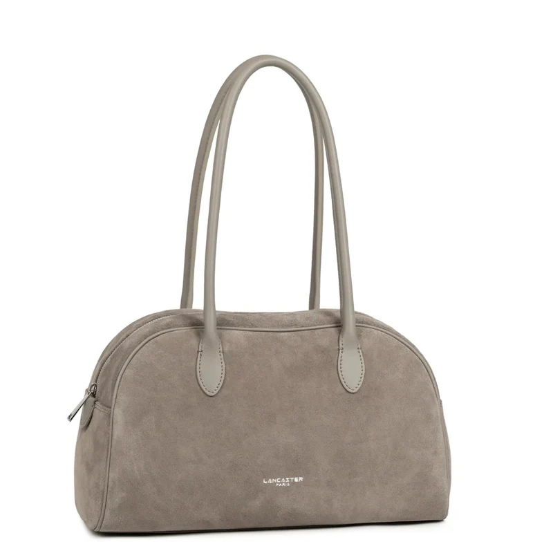 Lancaster Sac cabas épaule Zippé Suède Galet Fonce