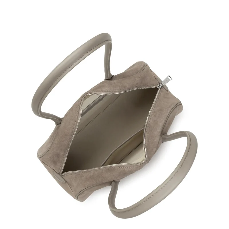 Lancaster Sac cabas épaule Zippé Suède Galet Fonce