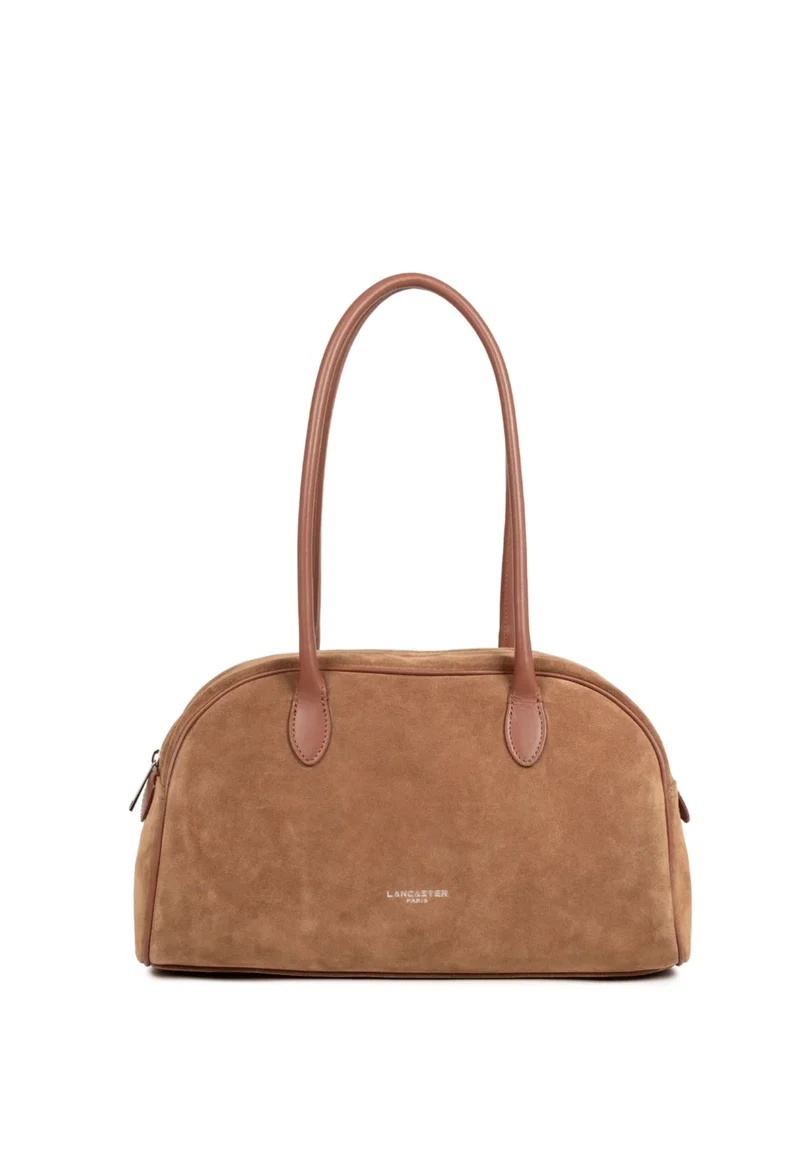 Lancaster Sac cabas épaule Zippé Suède Camel
