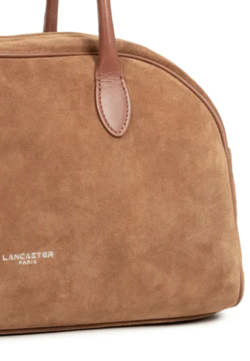 Lancaster Sac cabas épaule Zippé Suède Camel