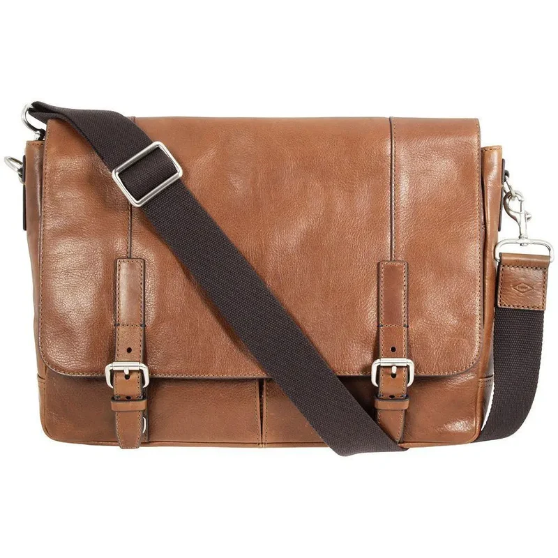 Fossil Besace homme cuir de vachette Cognac