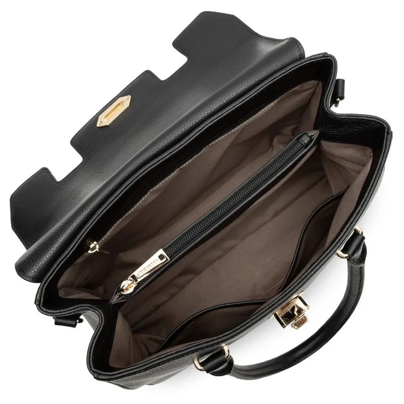 Lancaster Sac à Rabat Foulonné Milano L Noir