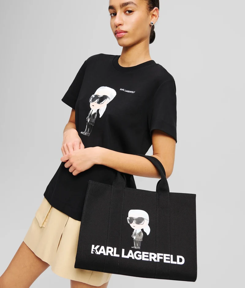 Karl Lagerfeld Sac Cabas Ikon Aquarelle Carré Noir