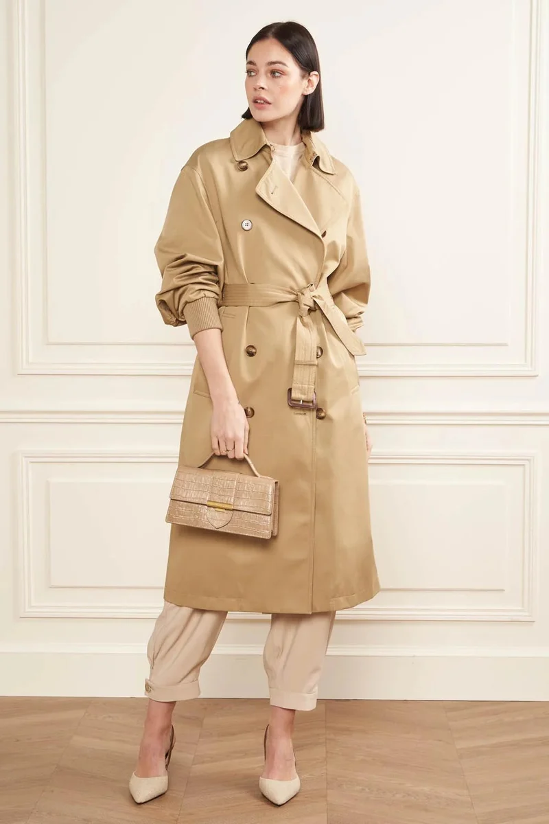 Lancaster Sac baguette A rabat avec fermoir M Croco Ily Naturel