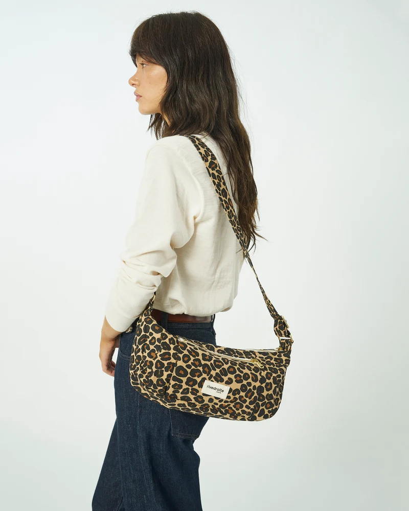 Charlot XS le sac à main - Polycoton Recyclé Léopard Beige