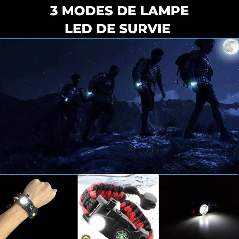 Bracelets Multifonctionnel de Survie 7 en 1 - Randonnée