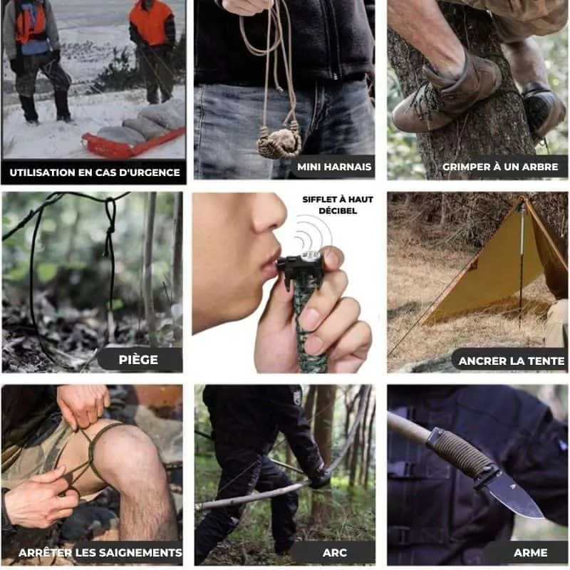 Bracelets Multifonctionnel de Survie 7 en 1 - Randonnée