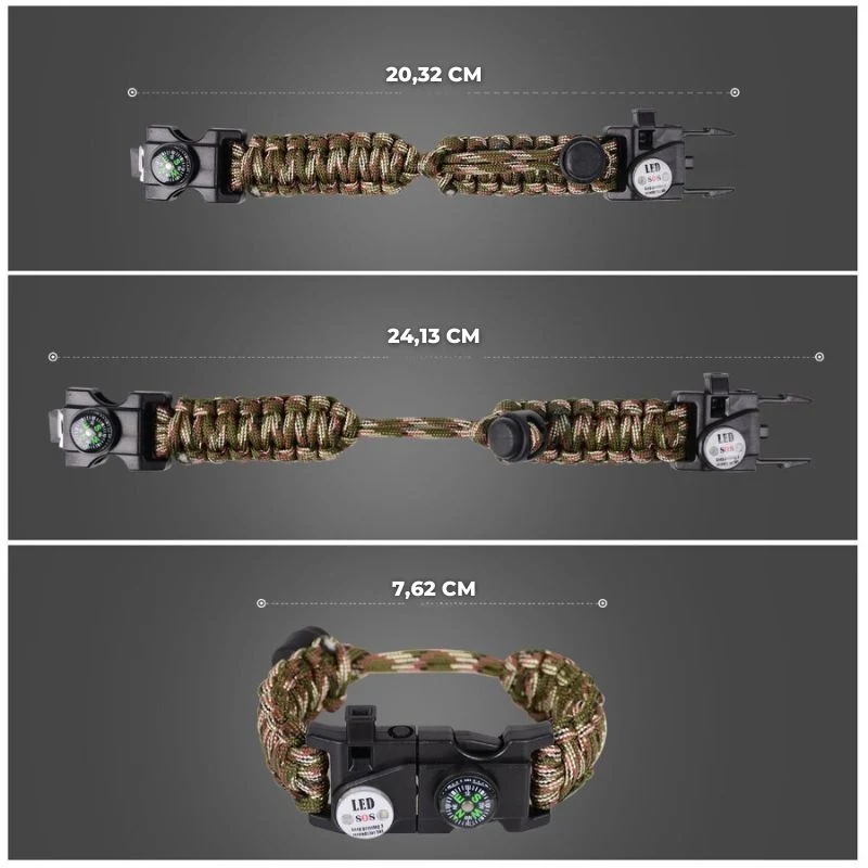Bracelets Multifonctionnel de Survie 7 en 1 - Randonnée