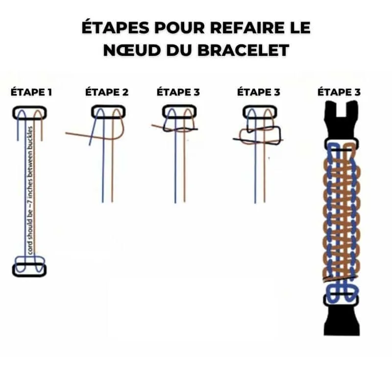 Bracelets Multifonctionnel de Survie 7 en 1 - Randonnée