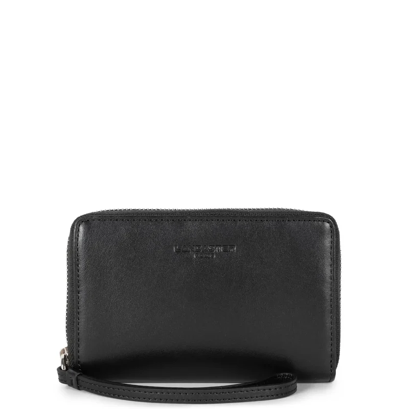 Lancaster Portefeuille à zippe cuir Paris PM Noir