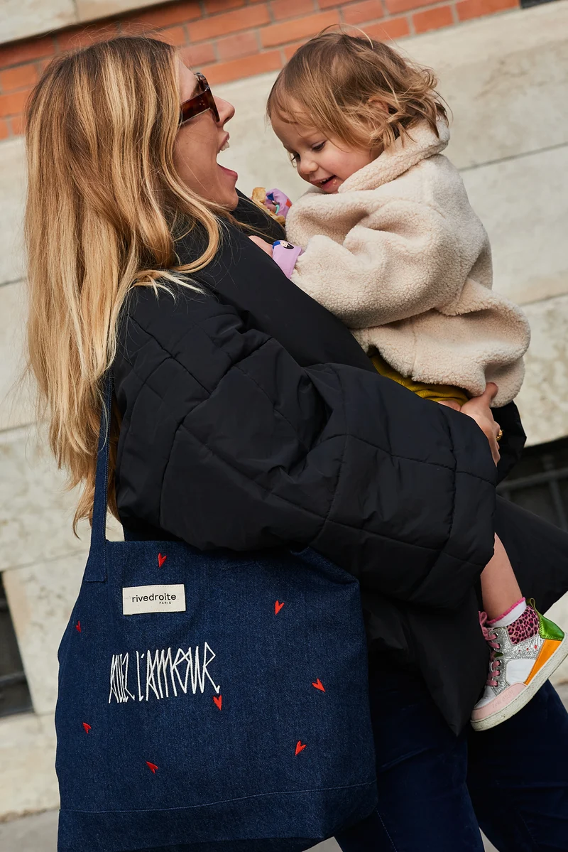 Cabas Allez l'Amour - Denim Brut recyclé