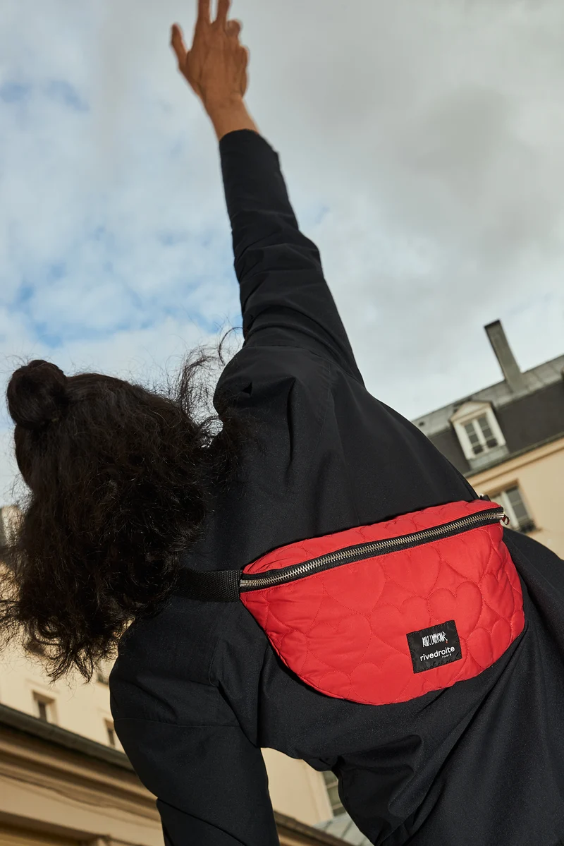 Custine le sac banane Allez l'Amour - Nylon Upcyclé Rouge