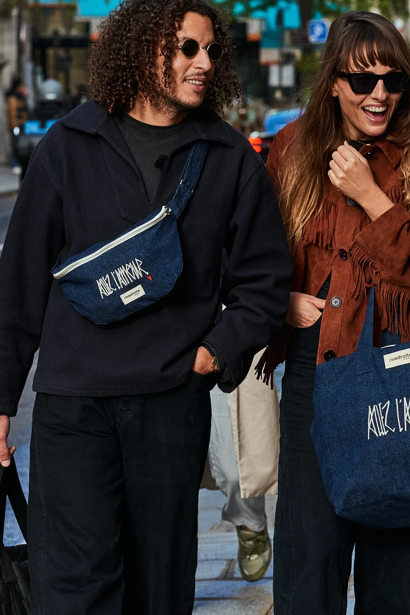 Custine le sac banane Allez l'Amour - Denim Brut recyclé