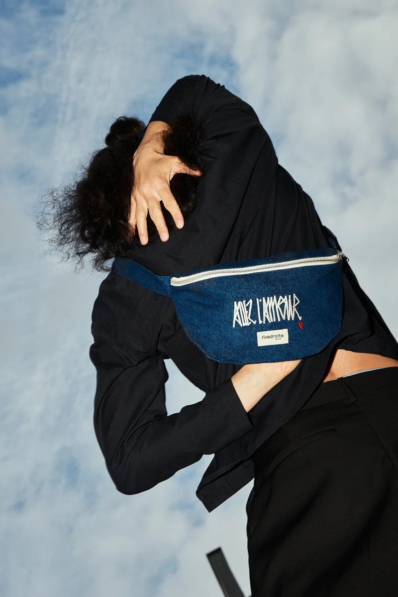 Custine le sac banane Allez l'Amour - Denim Brut recyclé