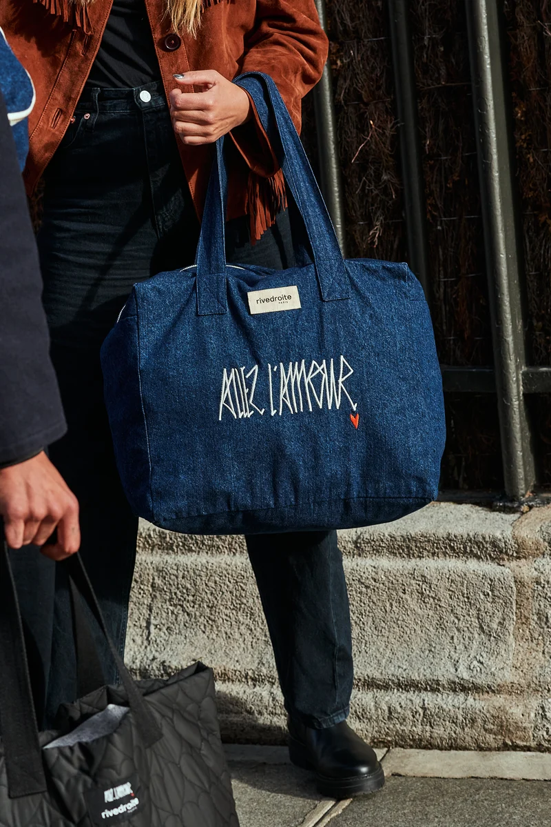Célestins le sac 24 heures Allez l'Amour - Denim Brut recyclé