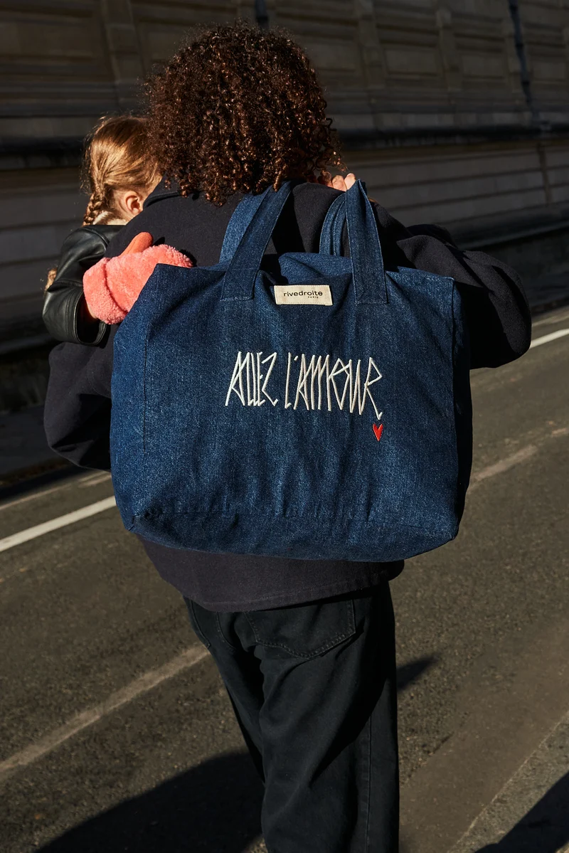 Célestins le sac 24 heures Allez l'Amour - Denim Brut recyclé