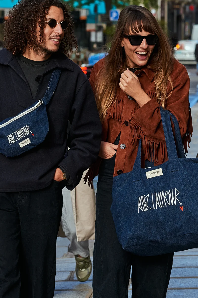 Célestins le sac 24 heures Allez l'Amour - Denim Brut recyclé