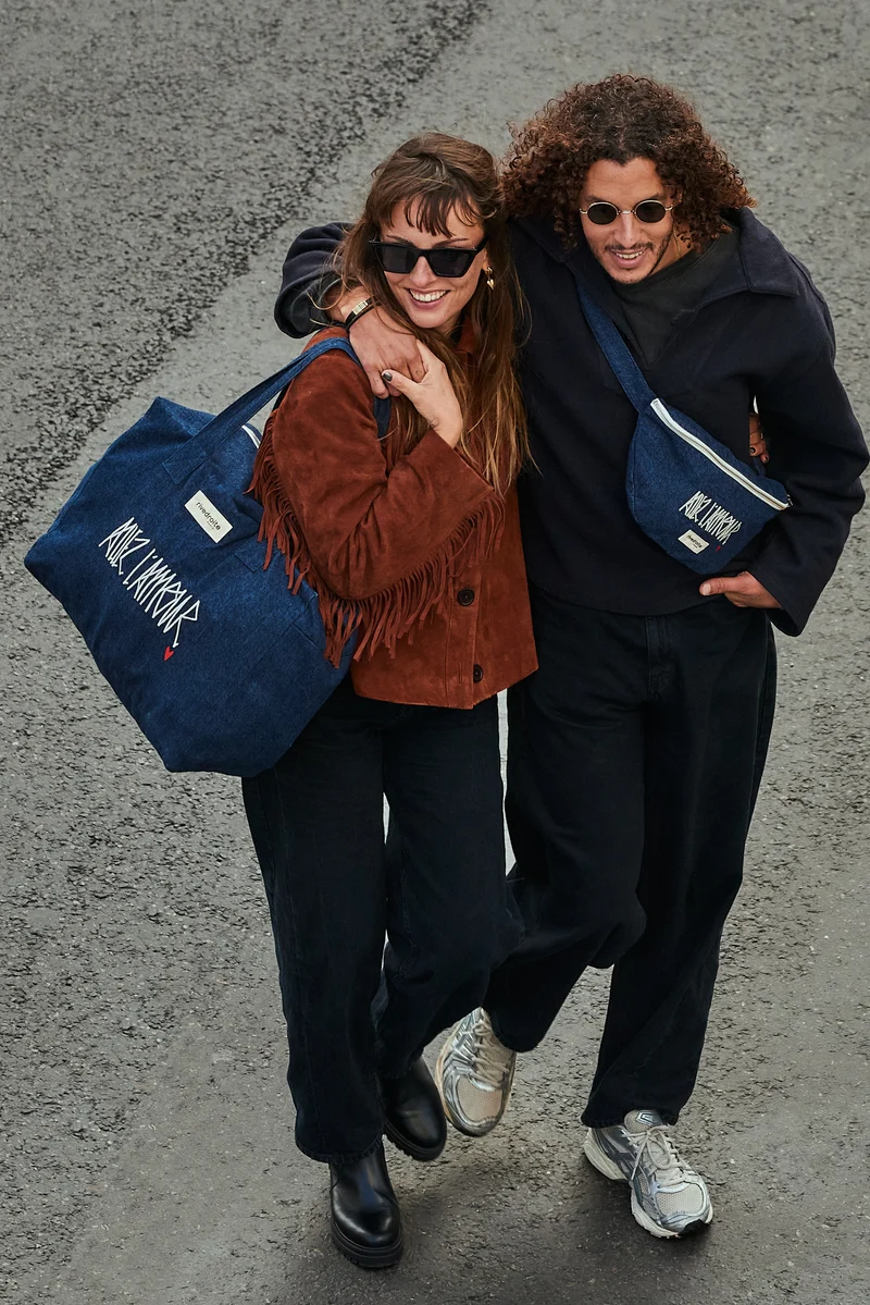 Célestins le sac 24 heures Allez l'Amour - Denim Brut recyclé
