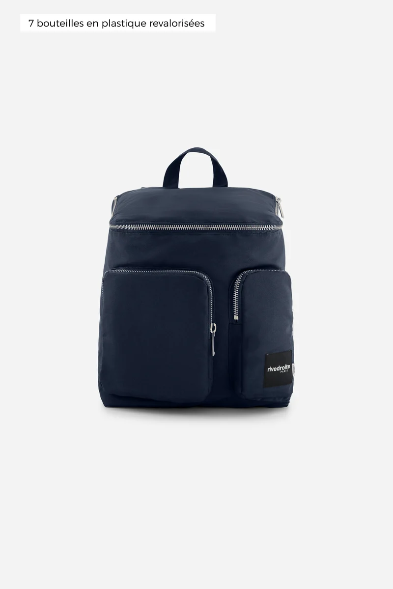 Abel le sac à dos - Polyester recyclé Bleu Marine