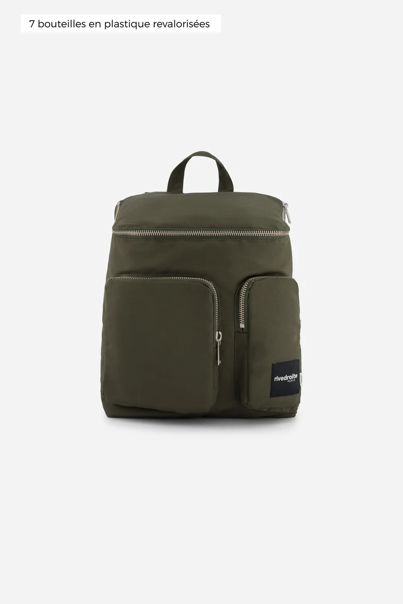 Abel le sac à dos - Polyester recyclé Vert Kaki