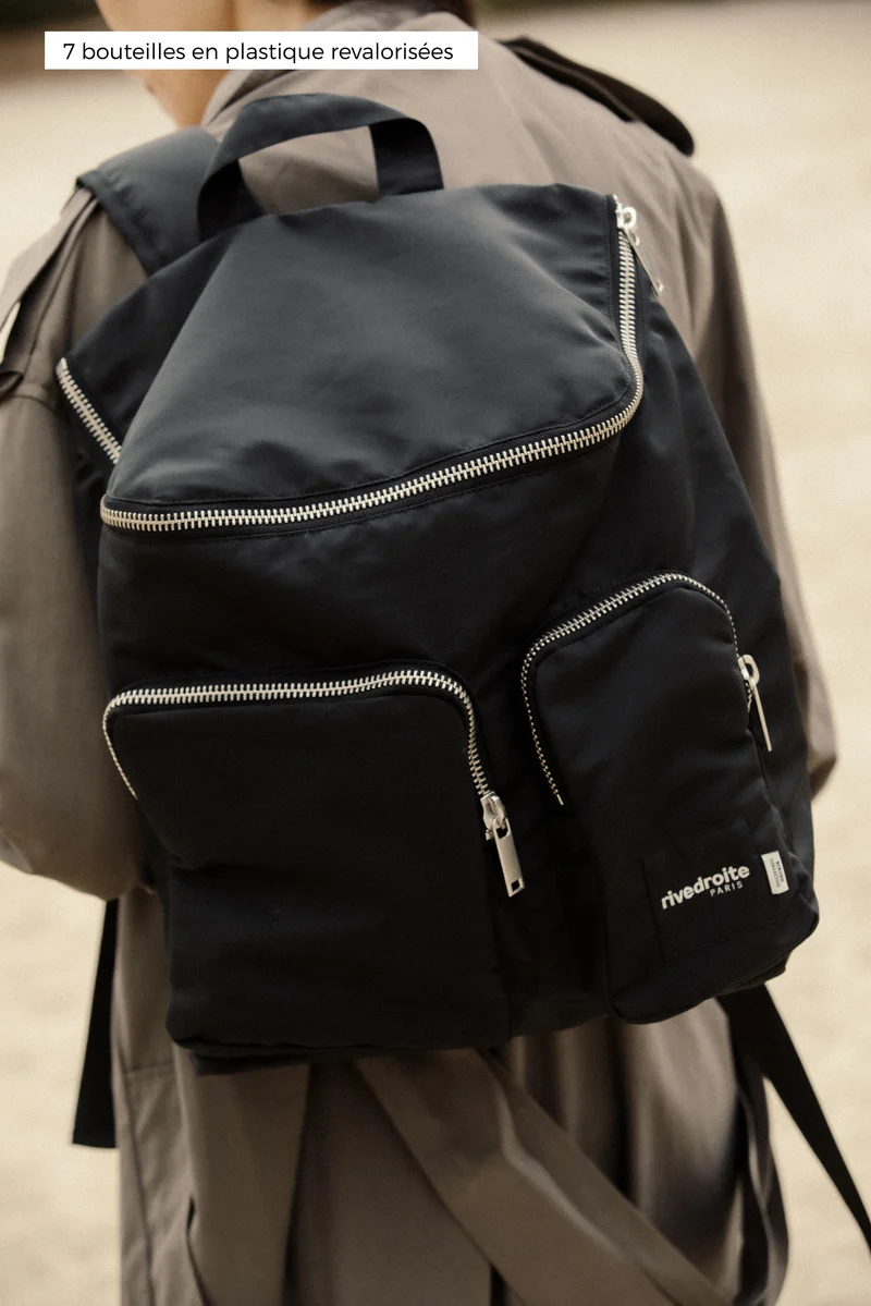 Abel le sac à dos - Polyester recyclé Noir