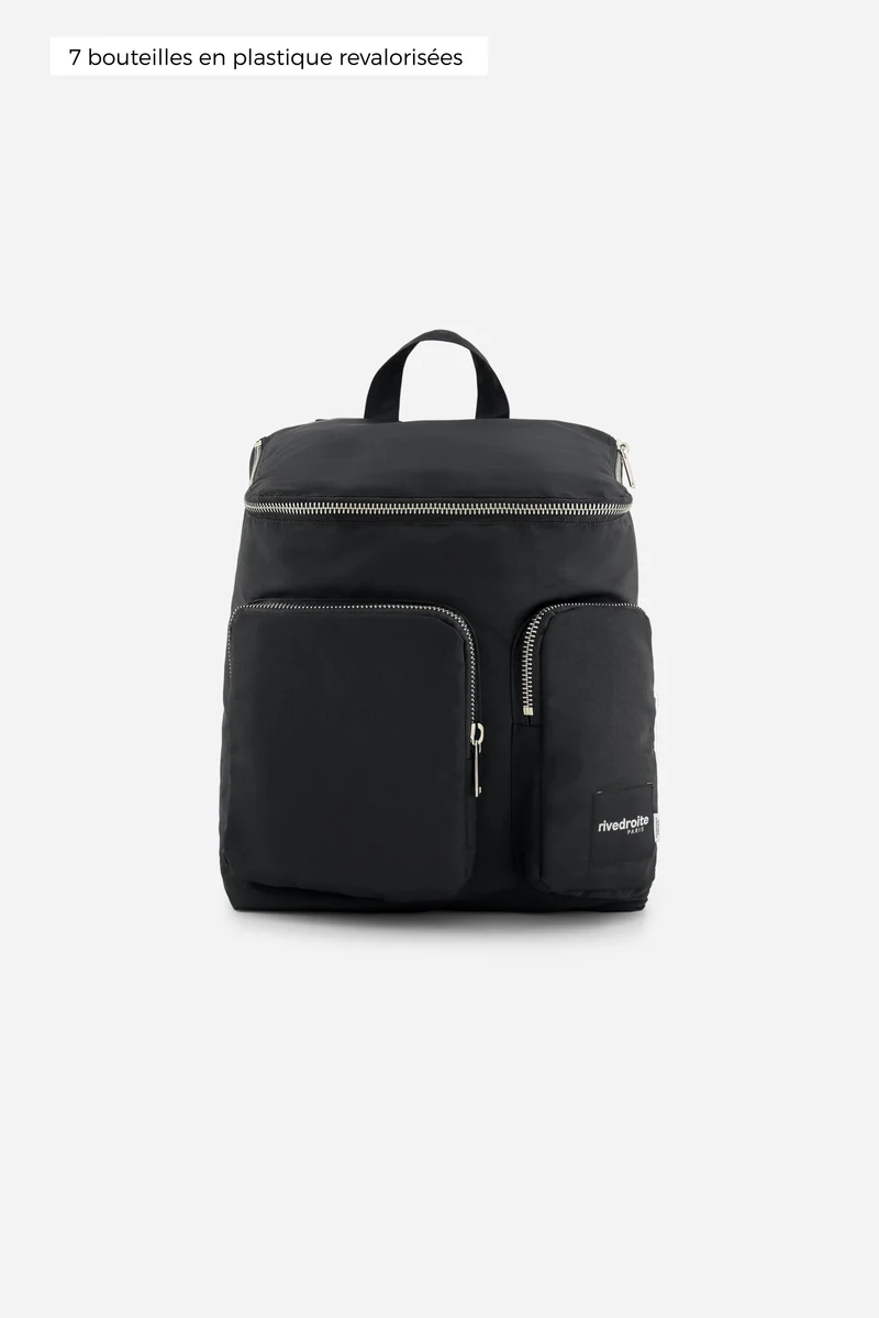 Abel le sac à dos - Polyester recyclé Noir