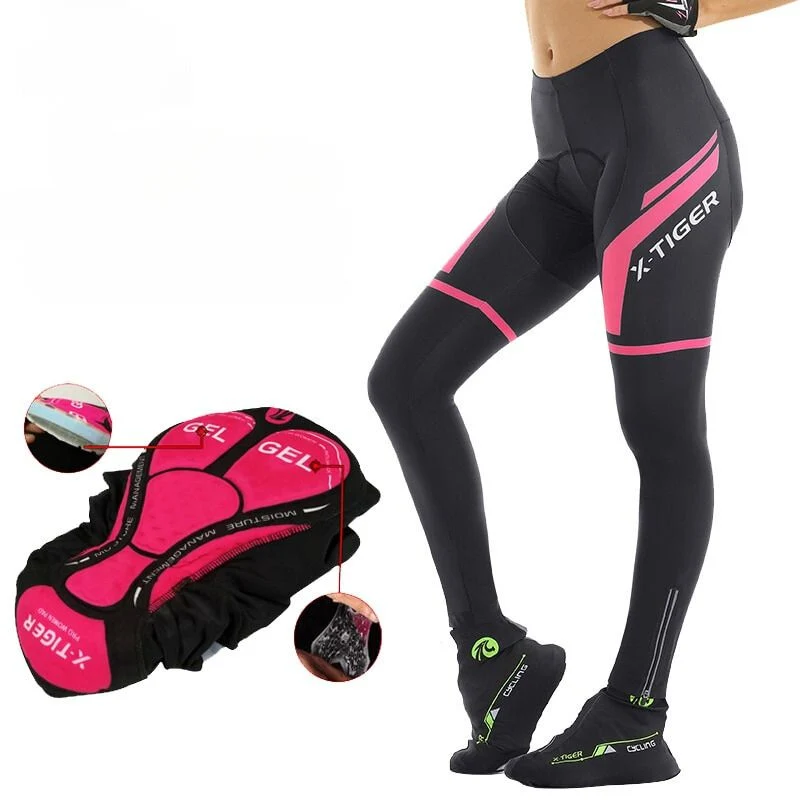 Tenues de cyclisme pour femmes⎮Collants noir et rose confort Gel 3D
