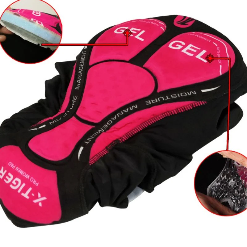 Tenues de cyclisme pour femmes⎮Collants noir confort Gel 3D