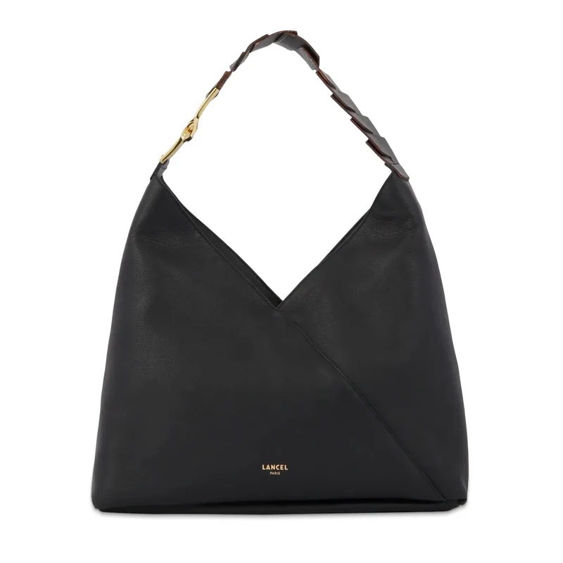 Lancel Sac Hobo zippé Pagode de Noir