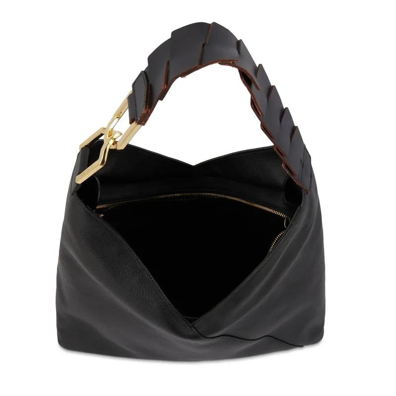 Lancel Sac Hobo zippé Pagode de Noir