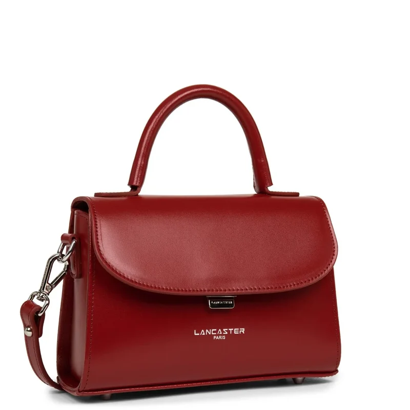 Lancaster Sac rabat cuir Suave Even Carmin