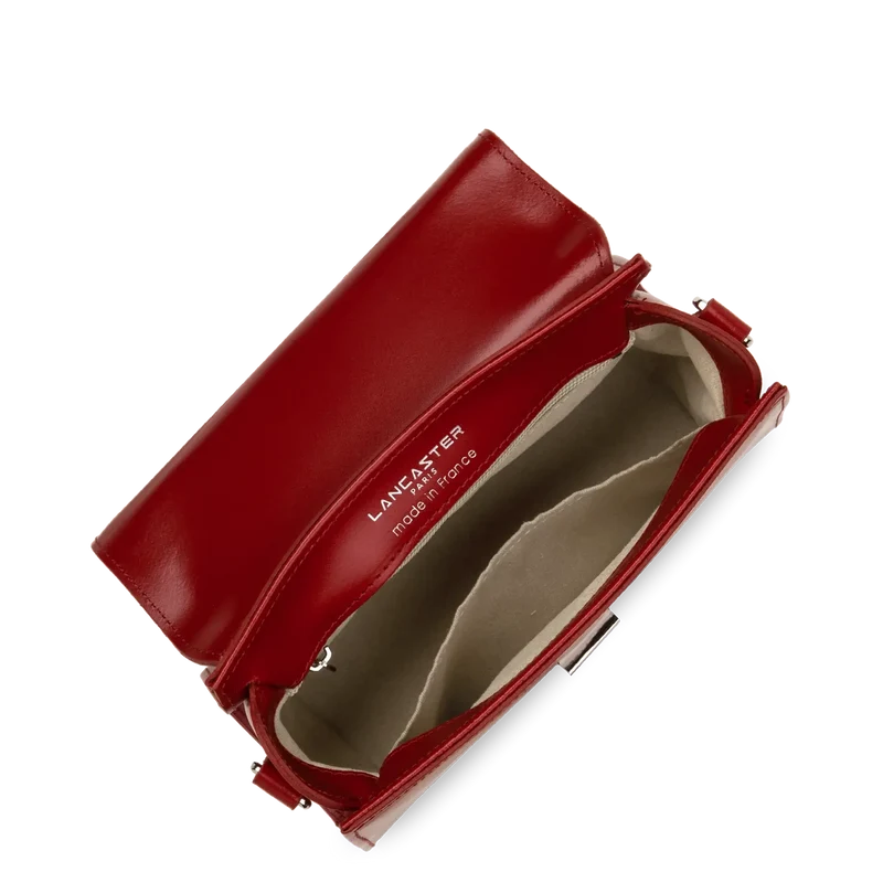 Lancaster Sac rabat cuir Suave Even Carmin